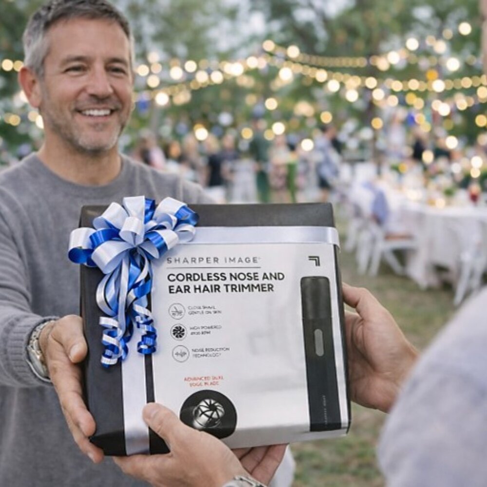 Sharper Image Cordless Nose & Ear Hair Trimmer Rechargeable Dual Edge Blade New